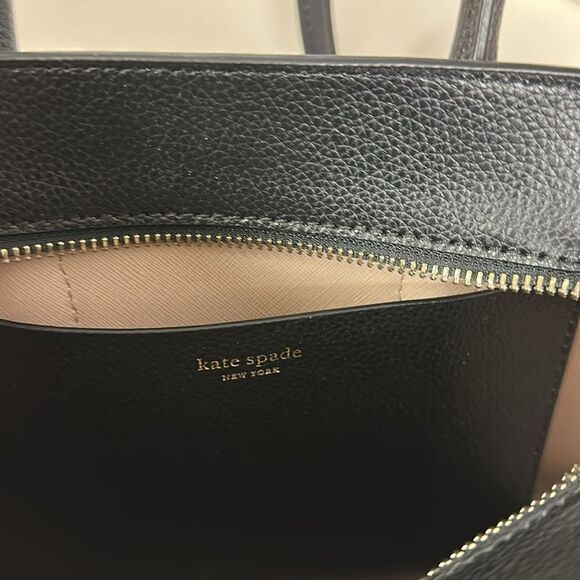 kate spade Eva Black Pebbled Leather Mid Sized  Satchel Crossbody Bag - Picture 5 of 10